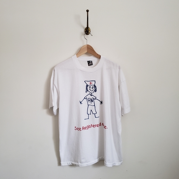 VTG Registered Nurse stick figure graphic tshirt- XL 🌼 - Picture 1 of 4